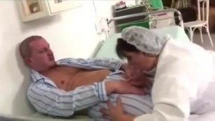 Mature anal nurse and patient in the hospital.