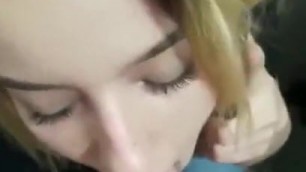 Romanian girl sucking cock while talking with bf on phone
