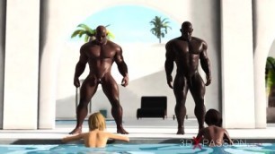 Super Sexy Girls Get Fucked By Huge Black Cocks Outdoor In A Luxury Villa